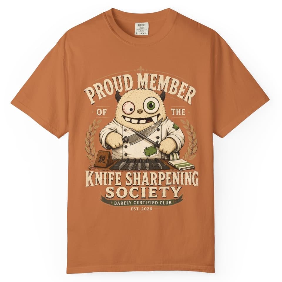 Knife Sharpening Society t-shirt in Midnight, photo 10