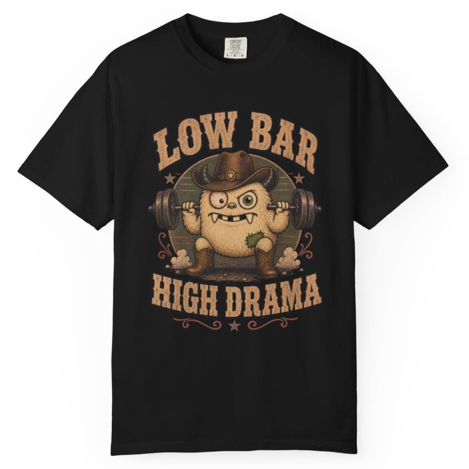 Low Bar High Drama t-shirt in Pepper, photo 2