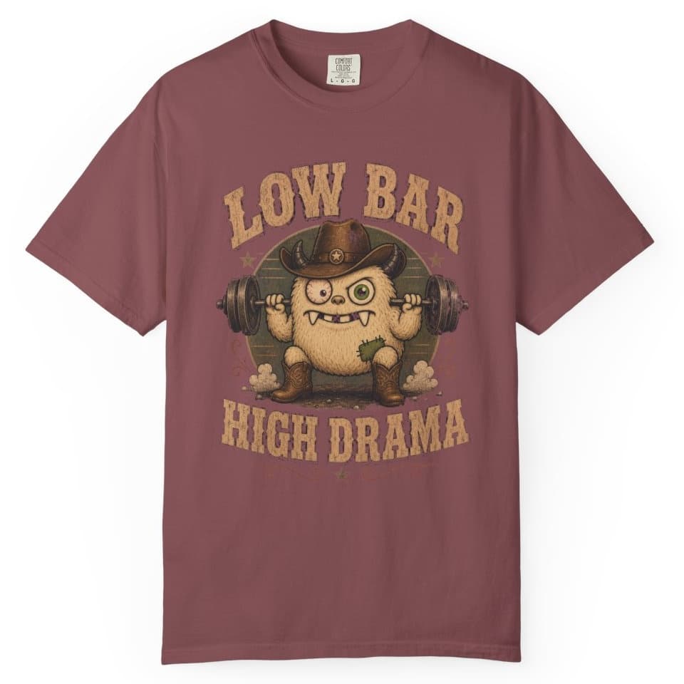 Low Bar High Drama t-shirt in Pepper, photo 9