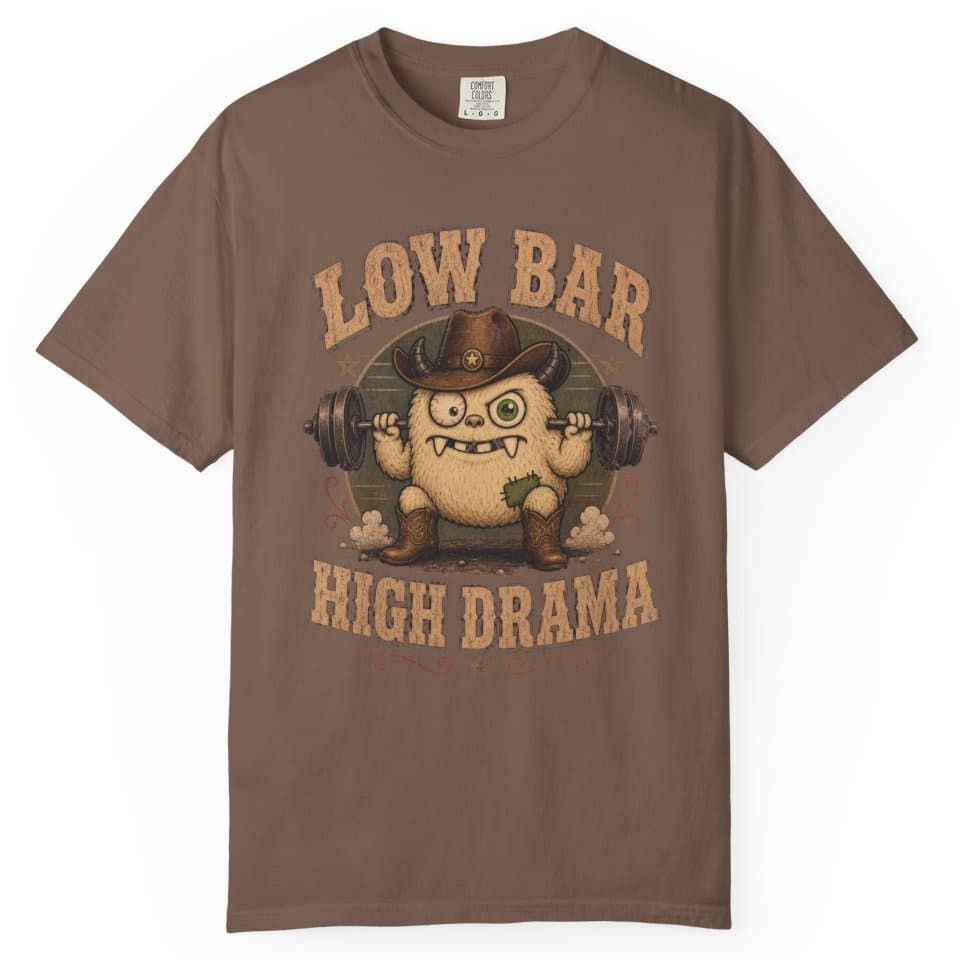 Low Bar High Drama t-shirt in Pepper, photo 4