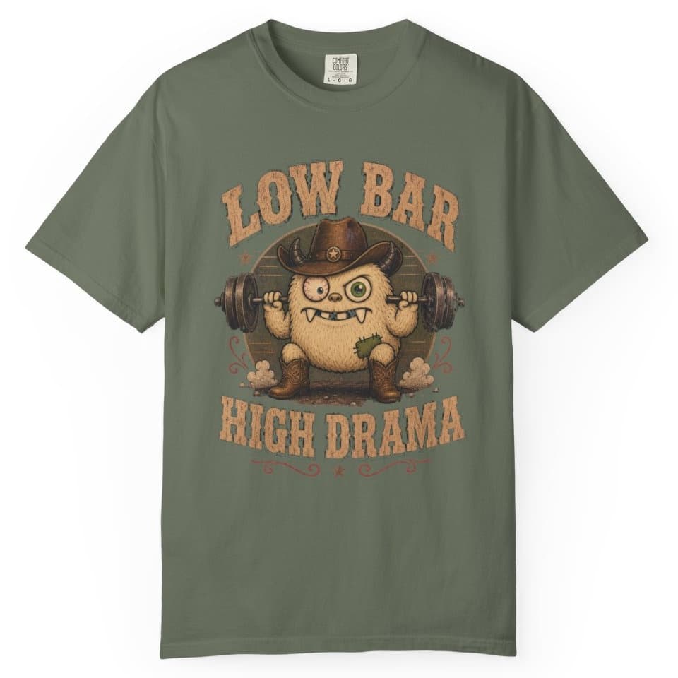 Low Bar High Drama t-shirt in Pepper, photo 5