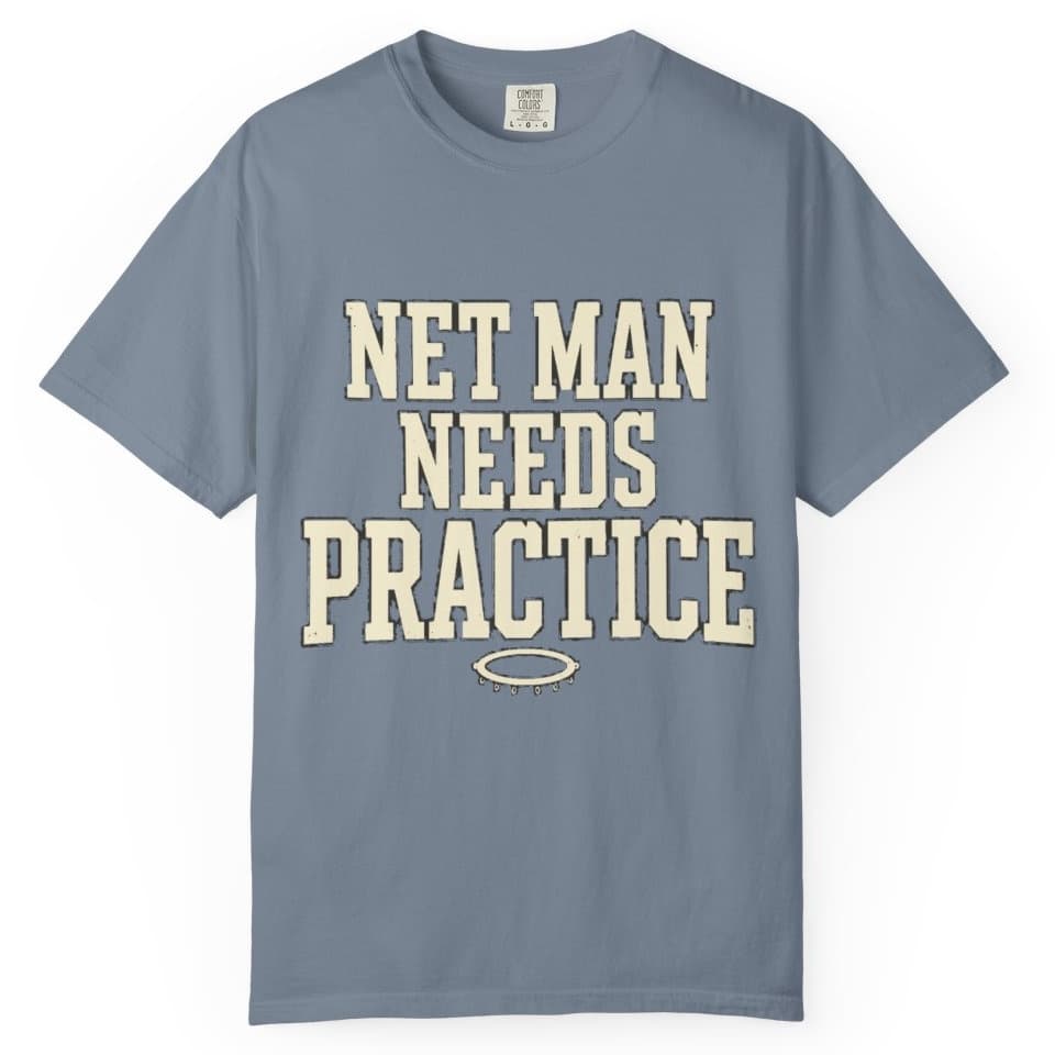Net Man Needs Practice t-shirt in Moss, photo 9