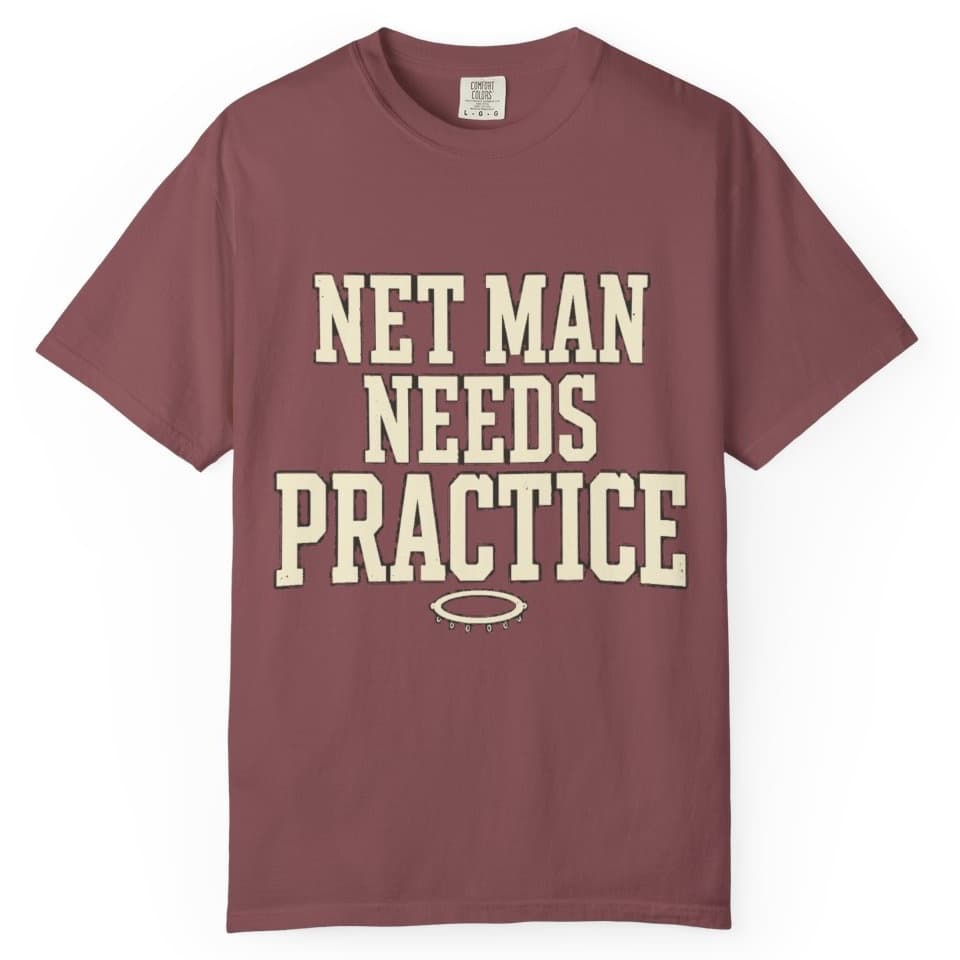 Net Man Needs Practice t-shirt in Moss, photo 10