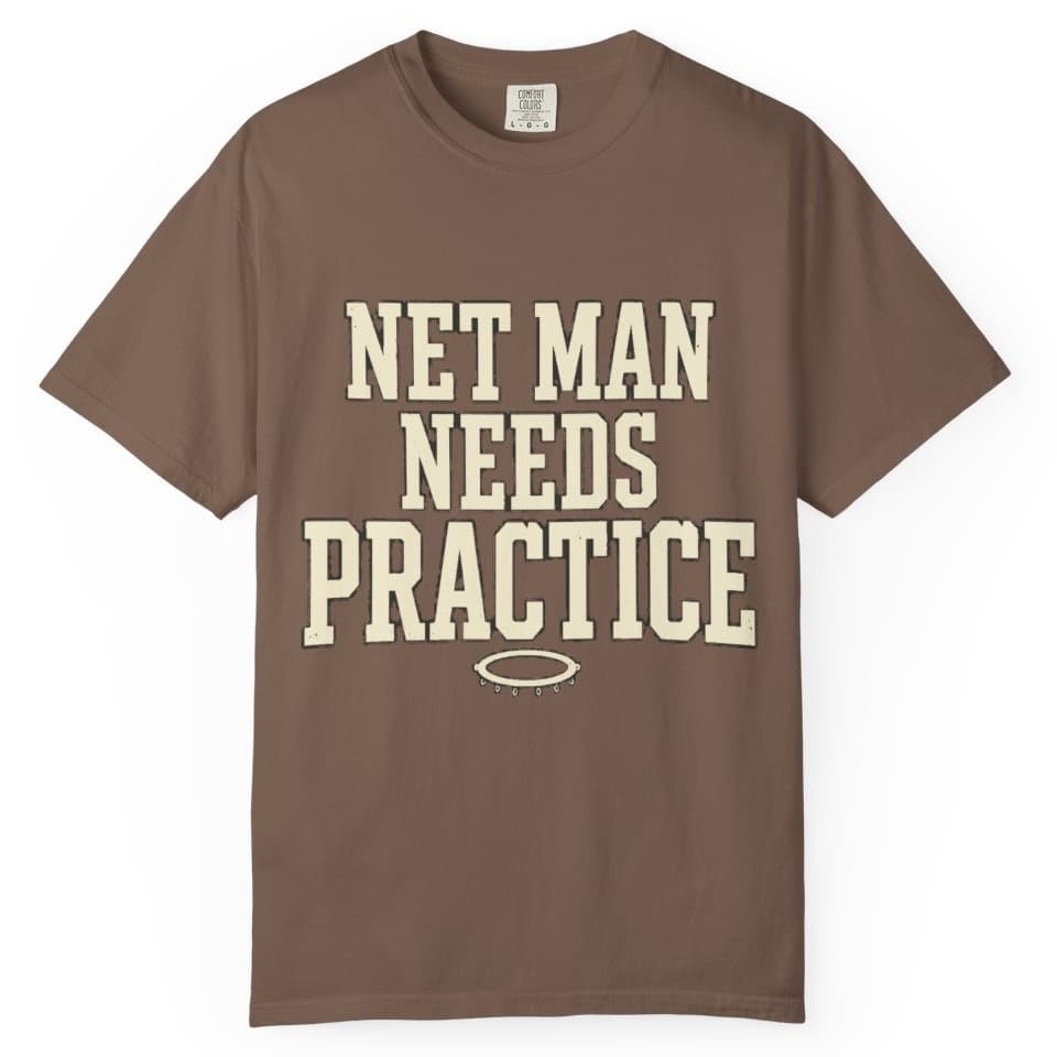 Net Man Needs Practice t-shirt in Moss, photo 4