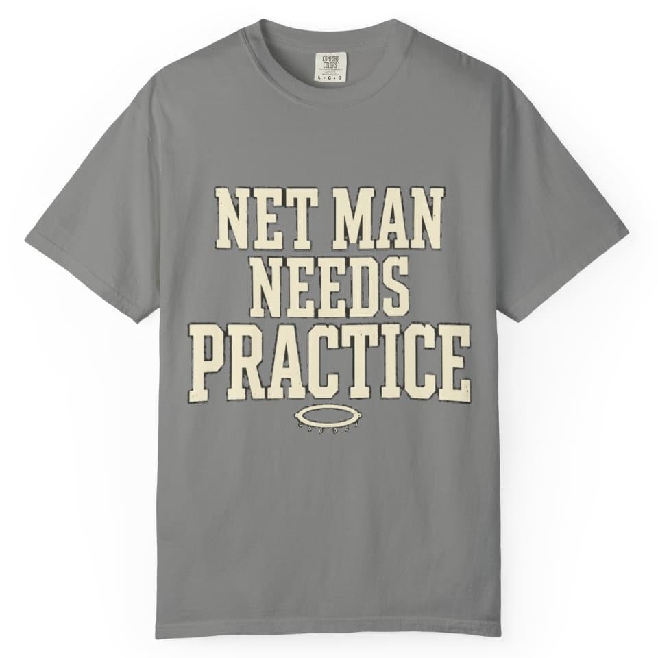 Net Man Needs Practice t-shirt in Moss, photo 8