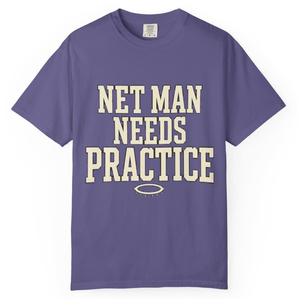 Net Man Needs Practice t-shirt in Moss, photo 7
