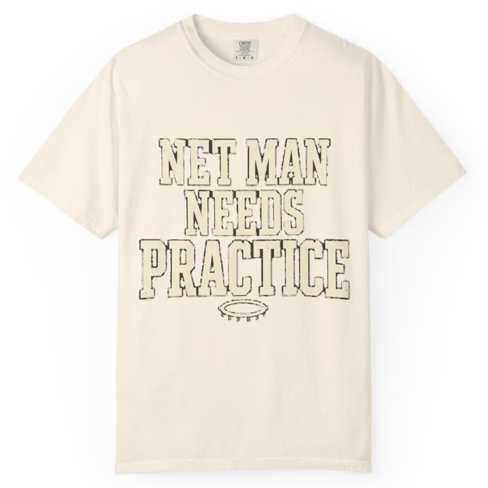 Net Man Needs Practice t-shirt in Moss, photo 11
