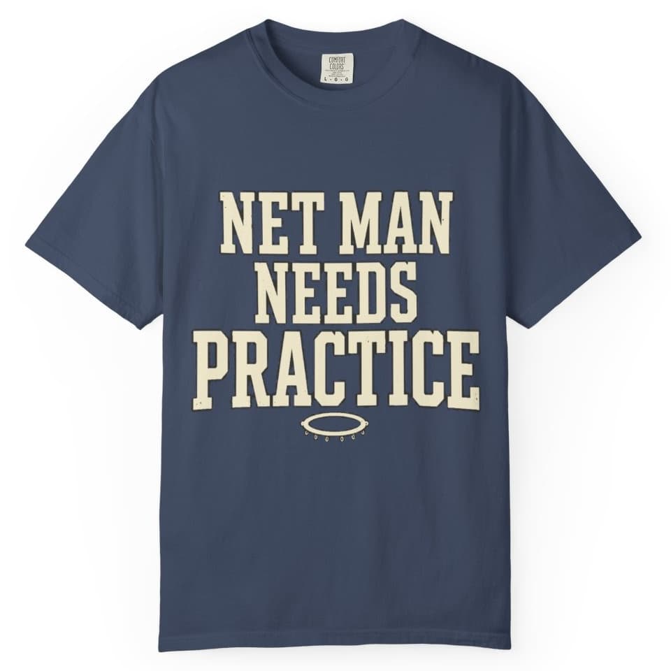 Net Man Needs Practice t-shirt in Moss, photo 3