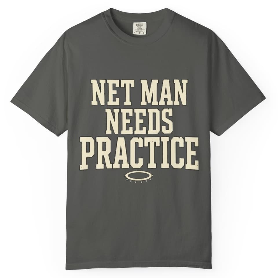 Net Man Needs Practice t-shirt in Moss, photo 5