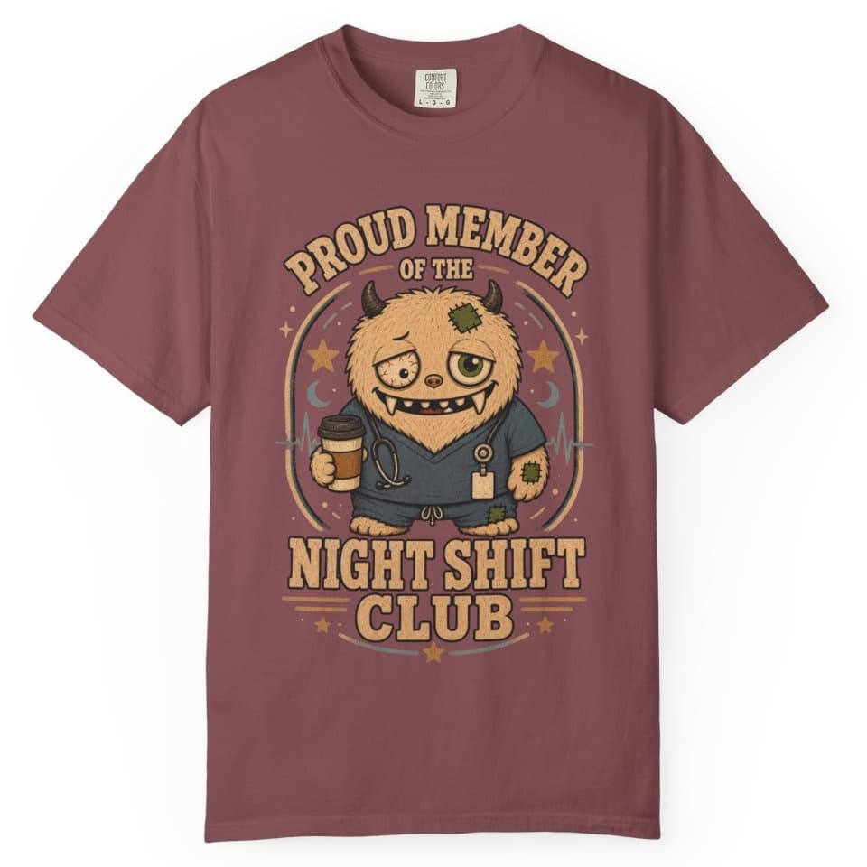 Night Shift Club t-shirt in Brick, photo 1
