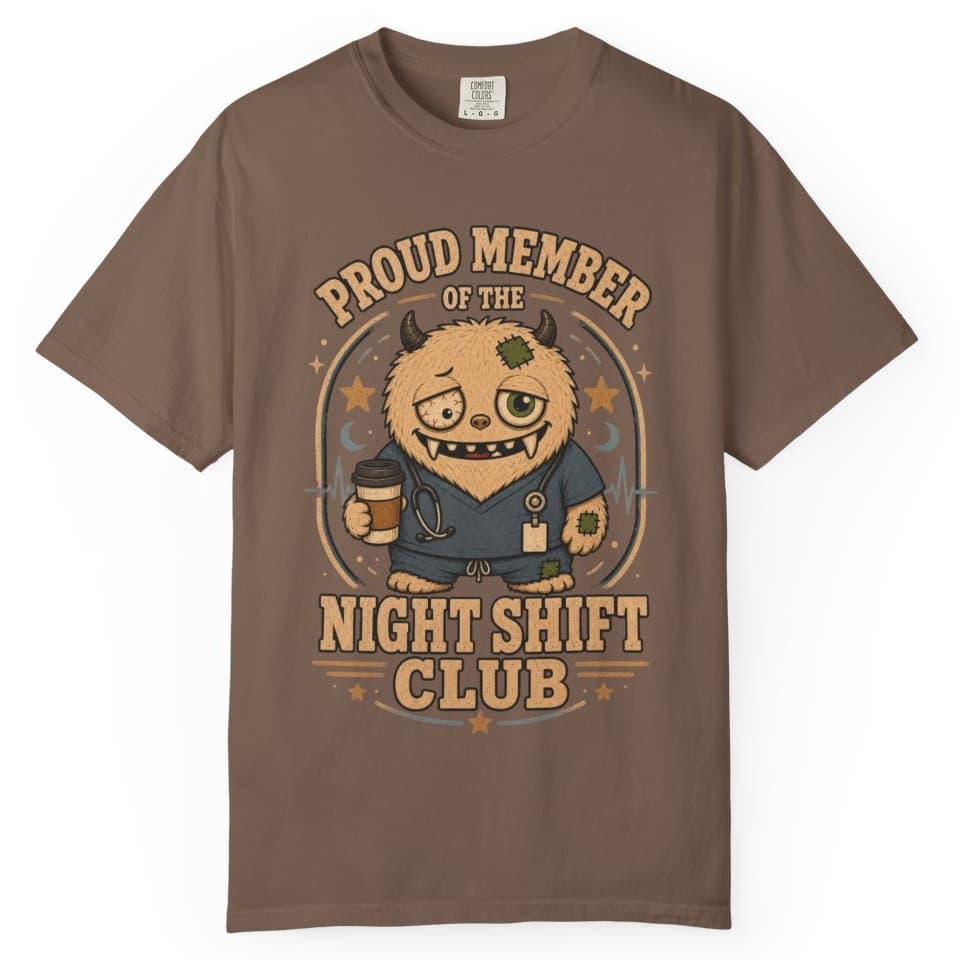 Night Shift Club t-shirt in Brick, photo 4