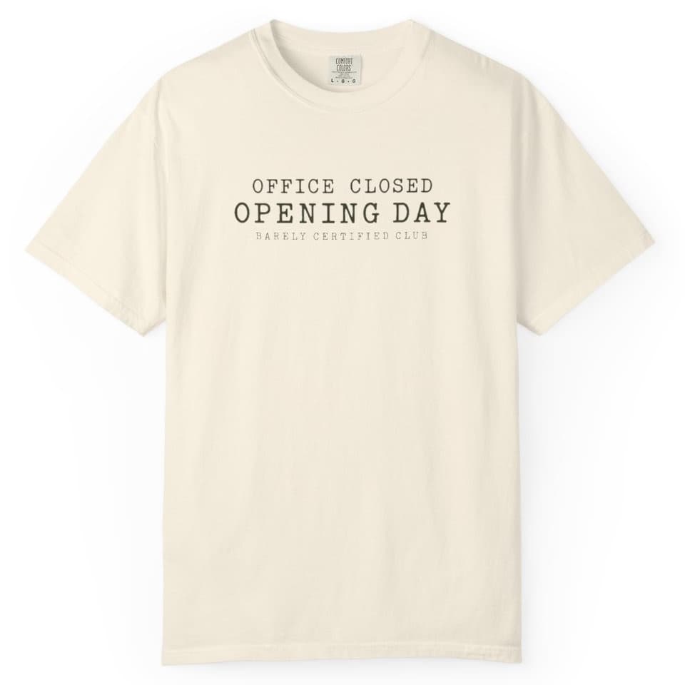 Office Closed Opening Day Hunting Shirt t-shirt in Ivory, photo 1
