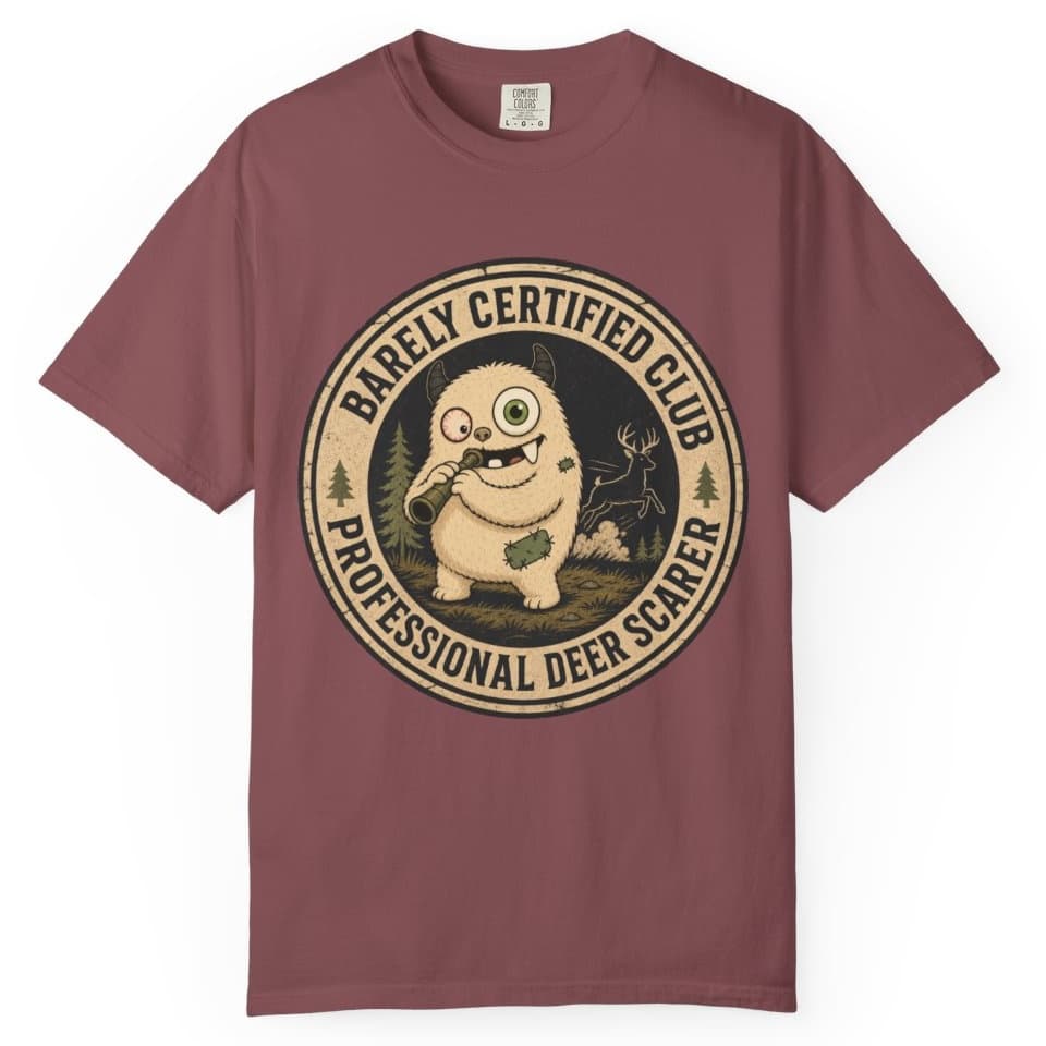 Professional Deer Scarer t-shirt in Brick, photo 1