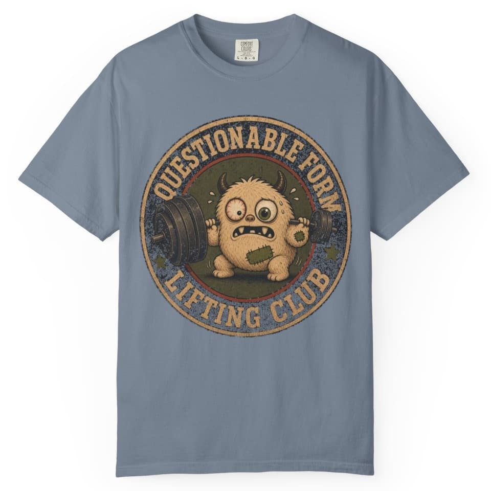 Questionable Form Club t-shirt in Blue Jean, photo 1