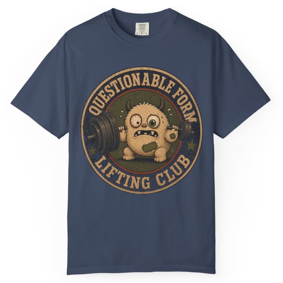 Questionable Form Club t-shirt in Blue Jean, photo 3