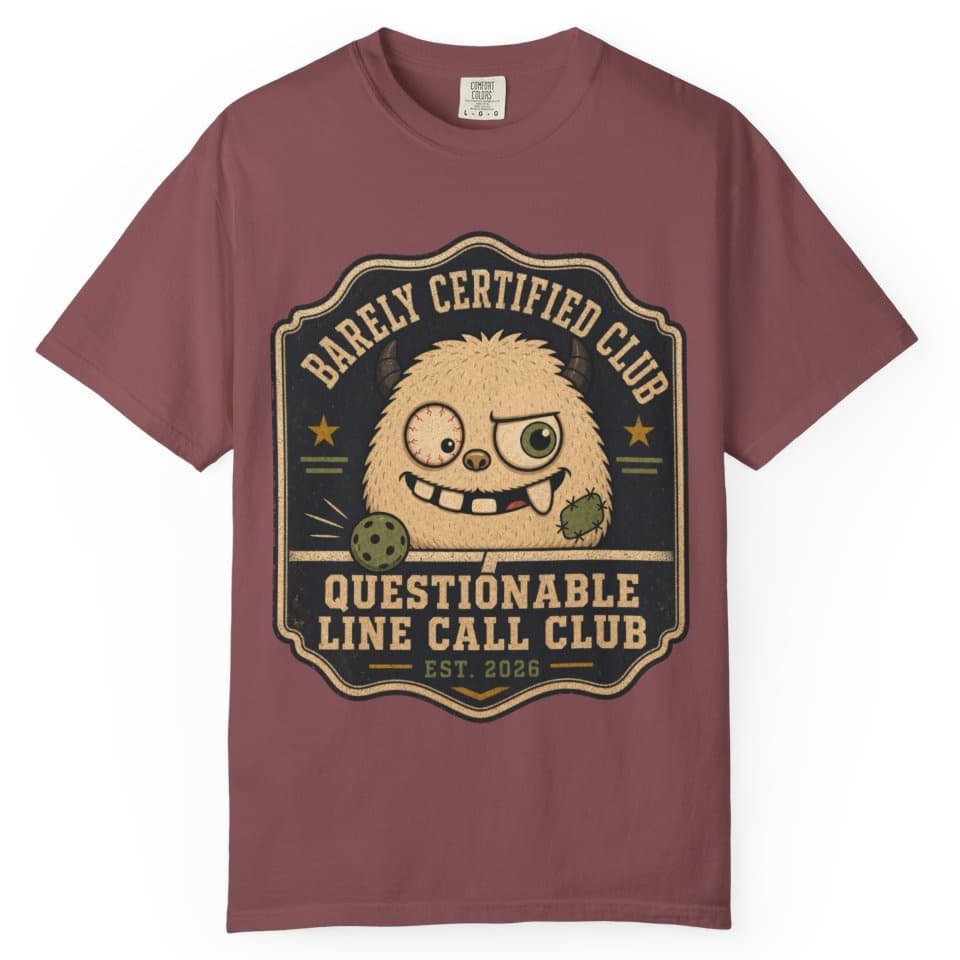 Questionable Line Call Club t-shirt in Brick, photo 1