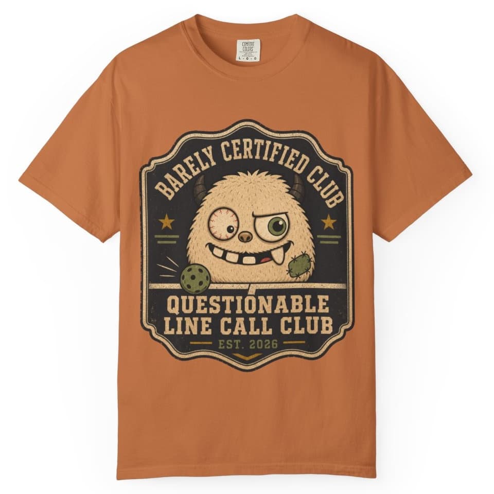Questionable Line Call Club t-shirt in Brick, photo 9