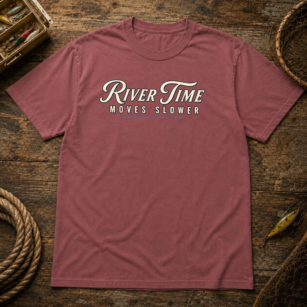 River Time Moves Slower t-shirt in Midnight, photo 8