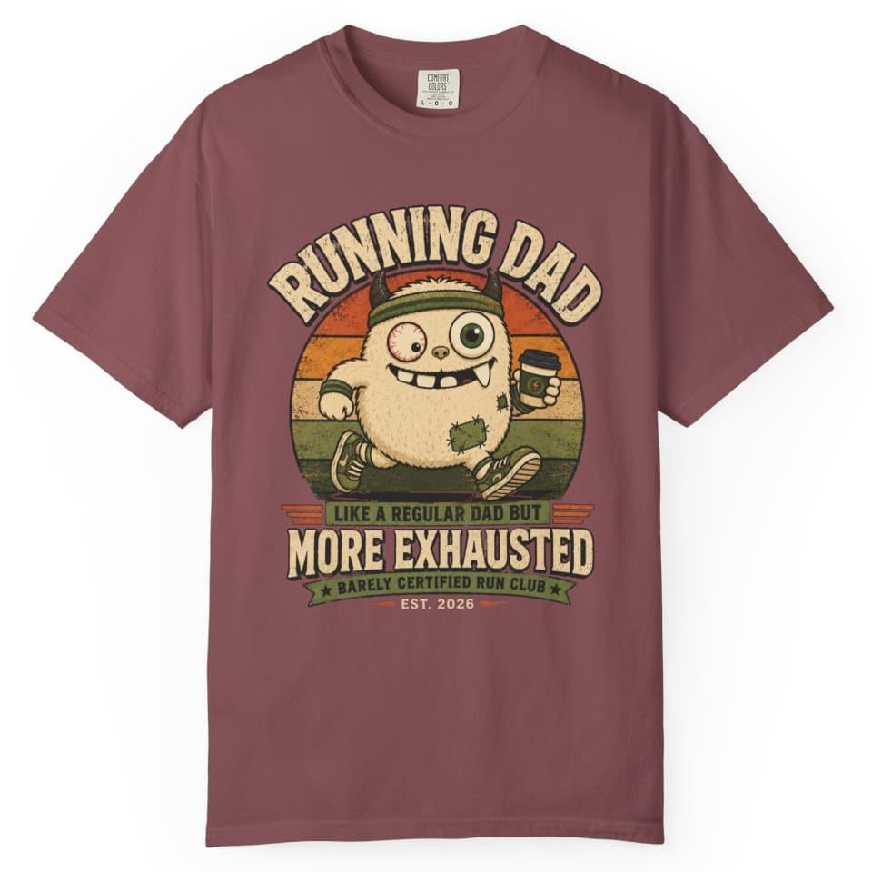 Exhausted Running Dad t-shirt in Black, photo 9
