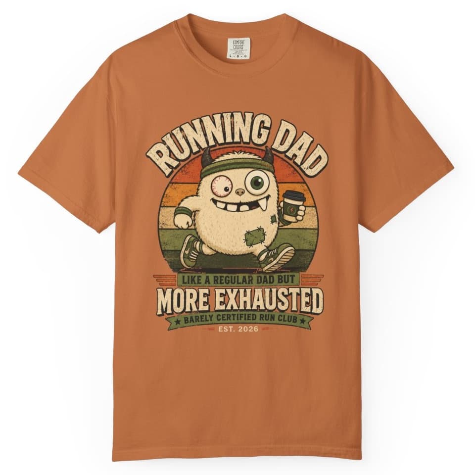 Exhausted Running Dad t-shirt in Black, photo 11